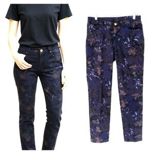 See by Chloé Navy Dark Floral Print Ankle Jeans Women’s 28 29